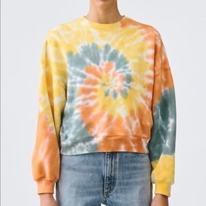 AGOLDE Balloon Sleeve Sweatshirt in Swirled